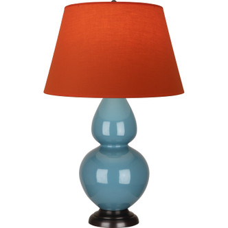 Robert Abbey - OB21T - One Light Table Lamp - Double Gourd - Steel Blue Glazed Ceramic w/Deep Patina Bronze