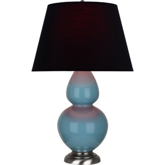Robert Abbey - OB22K - One Light Table Lamp - Double Gourd - Steel Blue Glazed Ceramic w/Antique Silver