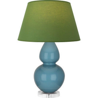 Robert Abbey - OB23G - One Light Table Lamp - Double Gourd - Steel Blue Glazed Ceramic w/Lucite