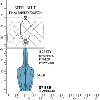 Robert Abbey - OB37 - One Light Table Lamp - Emma - Steel Blue Glazed Ceramic w/Polished Nickel