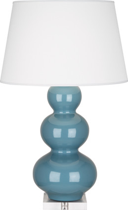 Robert Abbey - OB43X - One Light Table Lamp - Triple Gourd - Steel Blue Glazed Ceramic w/Lucite