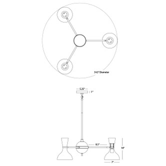 Clare Three Light Chandelier (OS03BN)