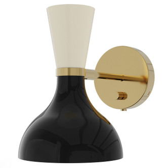 Robert Abbey - OS05BN - One Light Wall Sconce - Clare - Modern Brass w/Obsidian Bone Painted