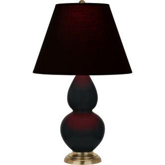 Robert Abbey - OS10K - One Light Accent Lamp - Small Double Gourd - Obsidian Glazed Ceramic w/Antique Natural Brass