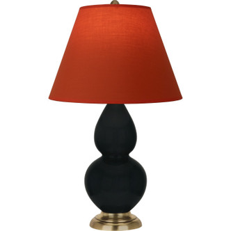 Robert Abbey - OS10T - One Light Accent Lamp - Small Double Gourd - Obsidian Glazed Ceramic w/Antique Natural Brass