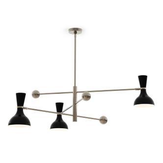 Robert Abbey - OS11OS - Three Light Pendant - Clare - Polished Nickel w/Obsidian Painted