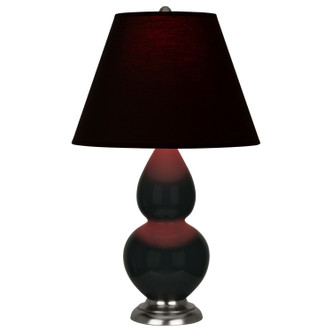 Robert Abbey - OS12K - One Light Accent Lamp - Small Double Gourd - Obsidian Glazed Ceramic w/Antique Silver