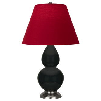 Robert Abbey - OS12R - One Light Accent Lamp - Small Double Gourd - Obsidian Glazed Ceramic w/Antique Silver