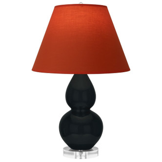 Robert Abbey - OS13T - One Light Accent Lamp - Small Double Gourd - Obsidian Glazed Ceramic w/Lucite