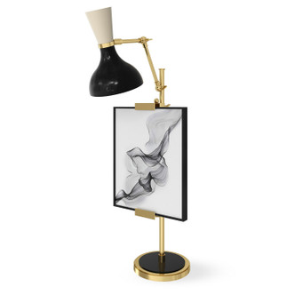 Robert Abbey - OS14BN - One Light Table Easel - Clare - Modern Brass w/Obsidian Bone Painted
