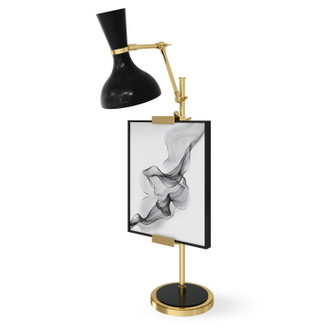 Robert Abbey - OS14OS - One Light Table Easel - Clare - Modern Brass w/Obsidian Painted