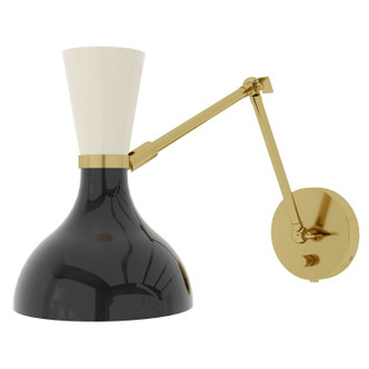 Robert Abbey - OS18BN - One Light Wall Sconce - Clare - Modern Brass w/Obsidian Bone Painted