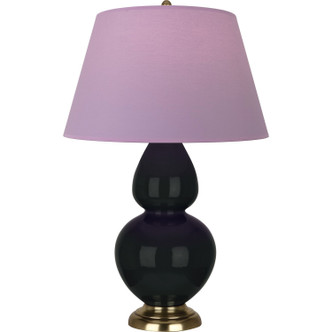 Robert Abbey - OS20L - One Light Table Lamp - Double Gourd - Obsidian Glazed Ceramic w/Antique Natural Brass