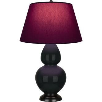 Robert Abbey - OS21P - One Light Table Lamp - Double Gourd - Obsidian Glazed Ceramic w/Deep Patina Bronze