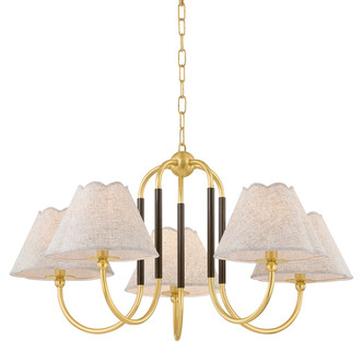 Mitzi - H1043805-AGB/TRB - Five Light Chandelier - Janie - Aged Brass