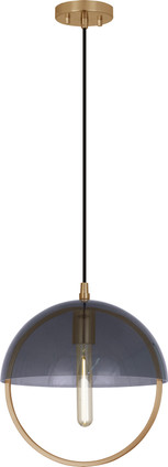 Robert Abbey - 602 - One Light Pendant - Mavisten Edition Copernica - Lacquered Burnished Brass w/Smoked