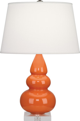 Robert Abbey - A282X - One Light Accent Lamp - Small Triple Gourd - Pumpkin Glazed Ceramic w/Lucite