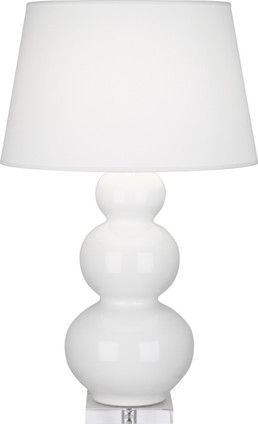 Robert Abbey - A351X - One Light Table Lamp - Triple Gourd - Lily Glazed Ceramic w/Lucite