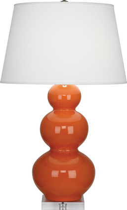 Robert Abbey - A352X - One Light Table Lamp - Triple Gourd - Pumpkin Glazed Ceramic w/Lucite