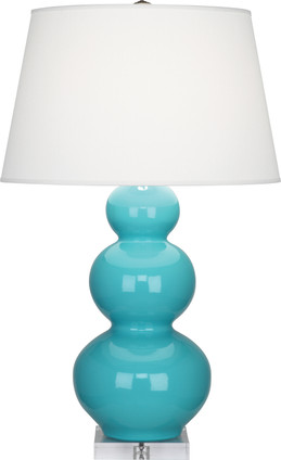 Robert Abbey - A362X - One Light Table Lamp - Triple Gourd - Egg Blue Glazed Ceramic w/Lucite