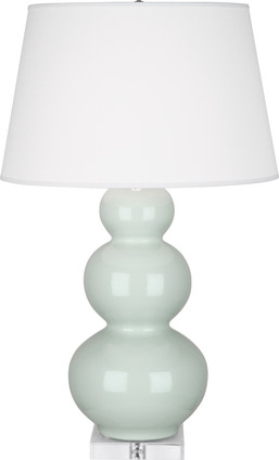 Robert Abbey - A371X - One Light Table Lamp - Triple Gourd - Celadon Glazed Ceramic w/Lucite