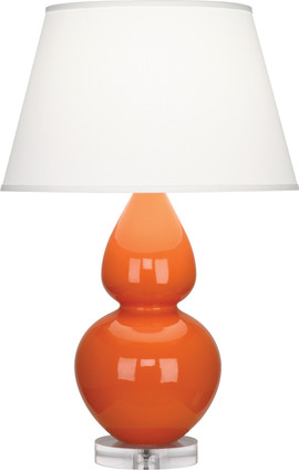Robert Abbey - A675X - One Light Table Lamp - Double Gourd - Pumpkin Glazed Ceramic w/Lucite