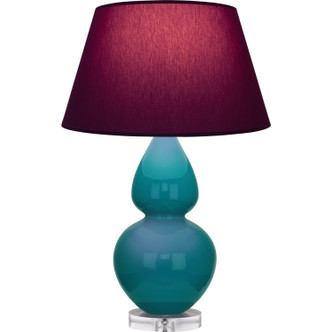 Robert Abbey - A753P - One Light Table Lamp - Double Gourd - Peacock Glazed Ceramic w/Lucite