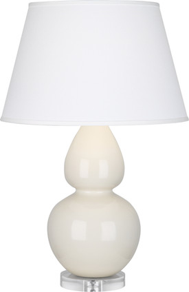 Robert Abbey - A756X - One Light Table Lamp - Double Gourd - Bone Glazed Ceramic w/Lucite