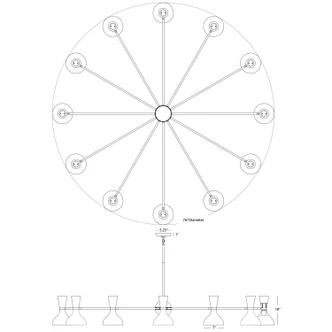 Clare 12 Light Chandelier (SM12RW)