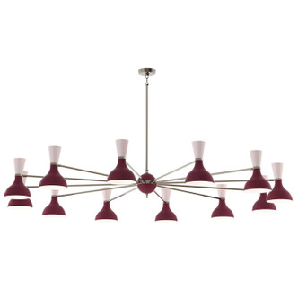 Robert Abbey - SM13RW - 12 Light Chandelier - Clare - Polished Nickel w/Sugar Plum Rose Water Painted