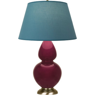 Robert Abbey - SM20B - One Light Table Lamp - Double Gourd - Sugar Plum Glazed Ceramic w/Antique Natural Brass