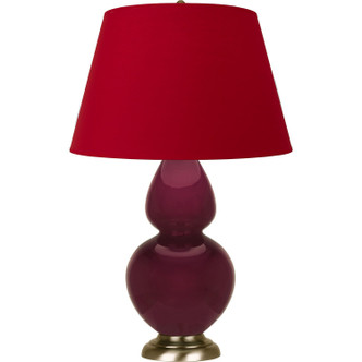 Robert Abbey - SM20R - One Light Table Lamp - Double Gourd - Sugar Plum Glazed Ceramic w/Antique Natural Brass