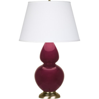 Robert Abbey - SM20X - One Light Table Lamp - Double Gourd - Sugar Plum Glazed Ceramic w/Antique Natural Brass