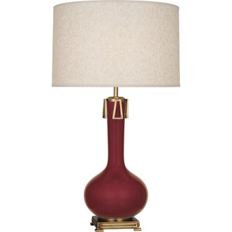 Robert Abbey - SM992 - One Light Table Lamp - Athena - Sugar Plum Glazed Ceramic w/Aged Brass