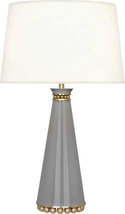 Robert Abbey - ST44X - One Light Table Lamp - Pearl - Smokey Taupe Lacquered Paint Modern Brass