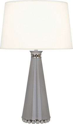 Robert Abbey - ST45X - One Light Table Lamp - Pearl - Smokey Taupe Lacquered Paint Polished Nickel