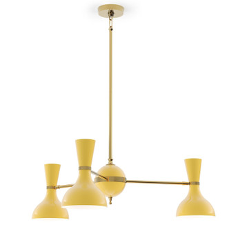 Robert Abbey - SU03SU - Three Light Chandelier - Clare - Modern Brass w/Sunset Painted