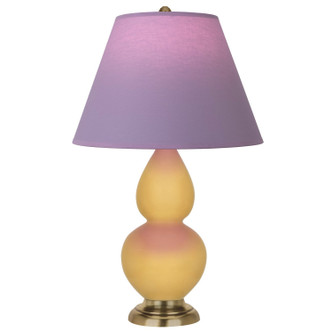 Robert Abbey - SU10L - One Light Accent Lamp - Small Double Gourd - Sunset Yellow Glazed Ceramic w/Antique Natural Brass