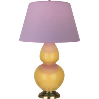 Robert Abbey - SU20L - One Light Table Lamp - Double Gourd - Sunset Yellow Glazed Ceramic w/Antique Natural Brass