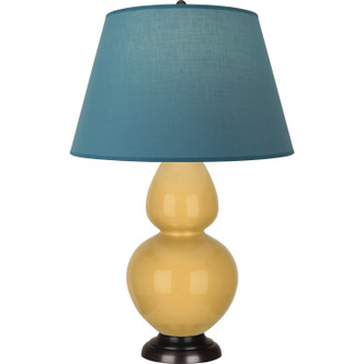Robert Abbey - SU21B - One Light Table Lamp - Double Gourd - Sunset Yellow Glazed Ceramic w/Deep Patina Bronze