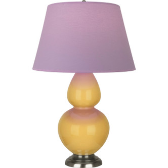 Robert Abbey - SU22L - One Light Table Lamp - Double Gourd - Sunset Yellow Glazed Ceramic w/Antique Silver
