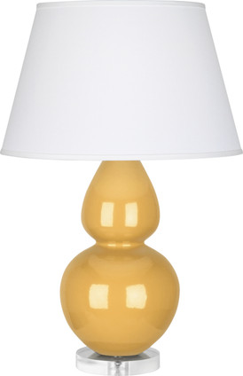 Robert Abbey - SU23X - One Light Table Lamp - Double Gourd - Sunset Yellow Glazed Ceramic w/Lucite