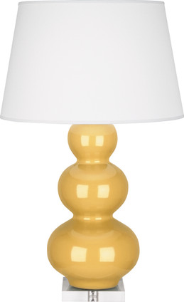 Robert Abbey - SU43X - One Light Table Lamp - Triple Gourd - Sunset Yellow Glazed Ceramic w/Lucite