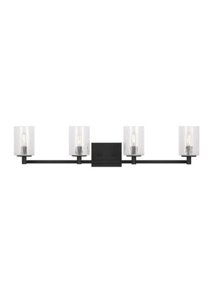 Generation Lighting - GLV1034MBK - Four Light Wall / Bath - Parker - Midnight Black