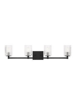 Generation Lighting - GLV1044MBK - Four Light Wall / Bath - Lando - Midnight Black