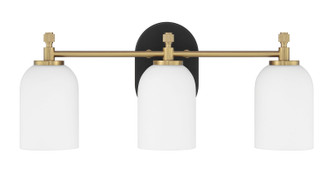 Craftmade - 60303-FBSB - Three Light Vanity - Council - Flat Black/Satin Brass