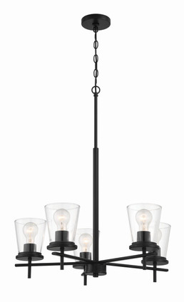 Craftmade - 60425-FB - Five Light Chandelier - Connell - Flat Black