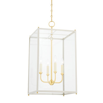 Hudson Valley - MDS1201-AGB/OW - Four Light Lantern - Chaselton - Aged Brass