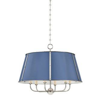Hudson Valley - MDS121-PN/FBL - Six Light Chandelier - Cambridge - Polished Nickel