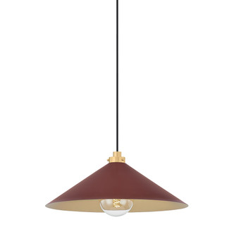 Hudson Valley - MDS1402-AGB/CRN - One Light Pendant - Clivedon - Aged Brass